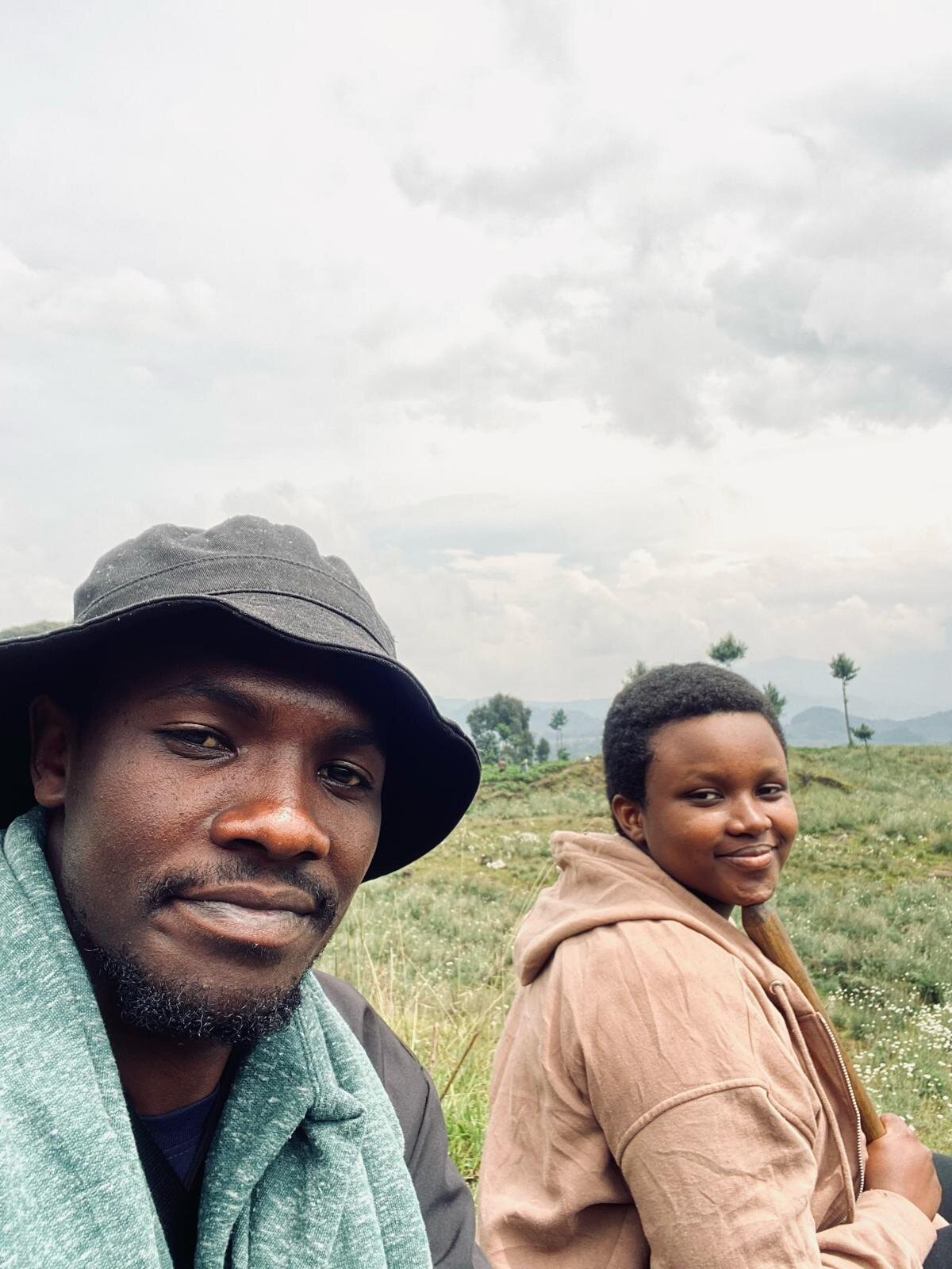 Aimable and Louise on Bisoke, February 10, 2024