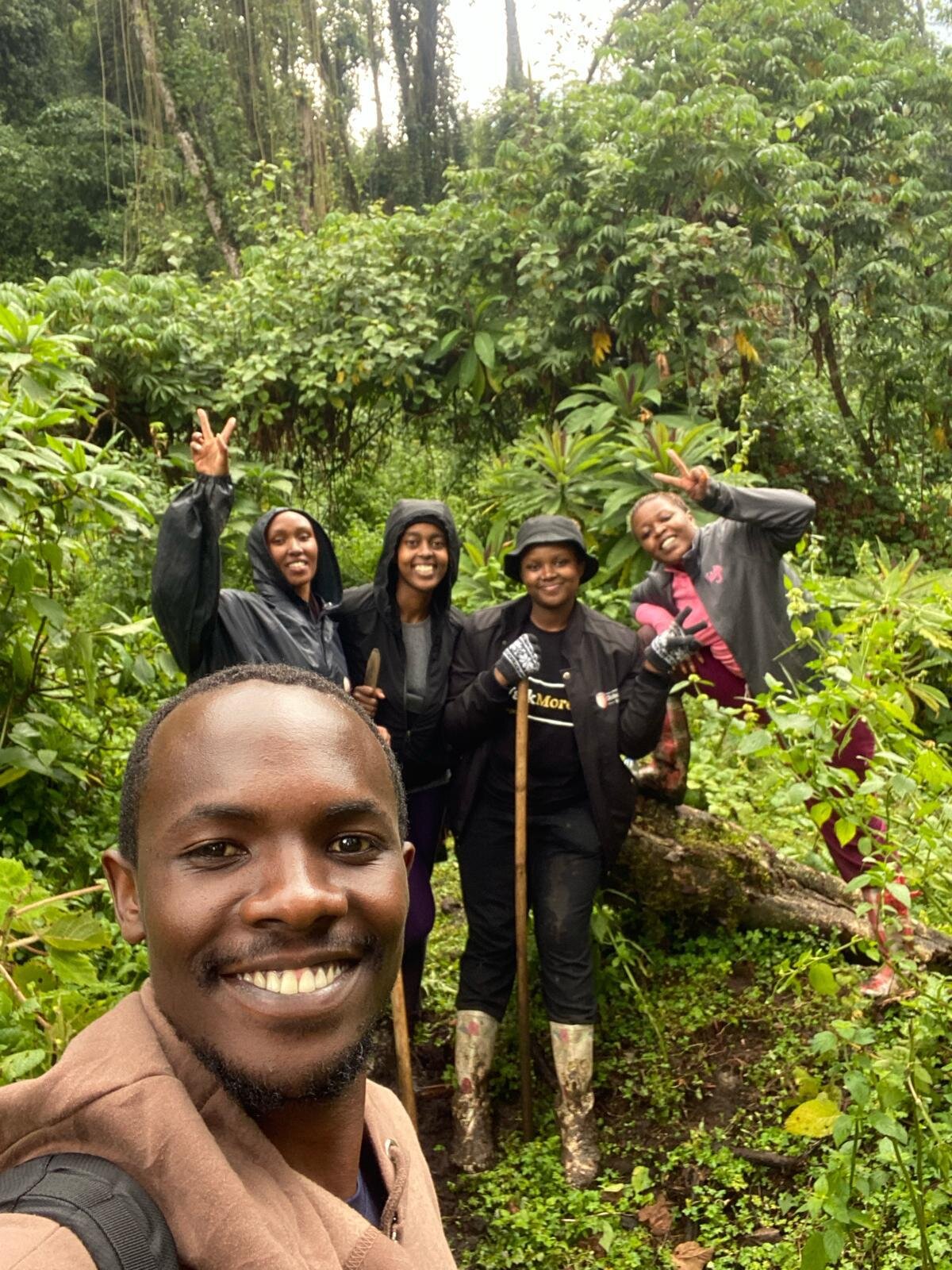 The Les Mugenzi hiking group on Bisoke