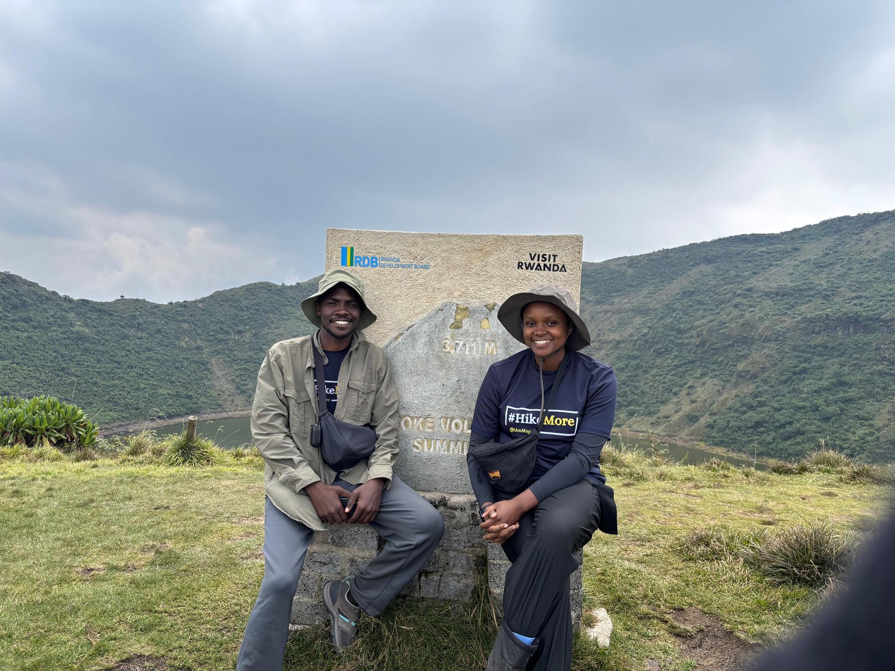 Aimable and Louise at the Bisoke summit, 3,711m